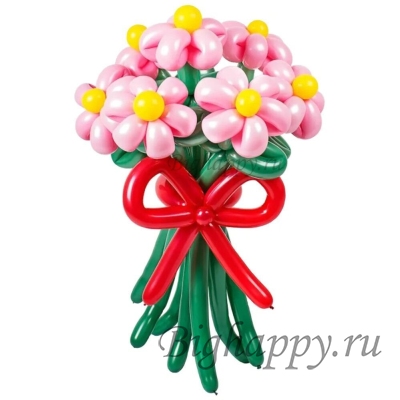 Букет цветов из шаров &quot;Розовые ромашки&quot; фото