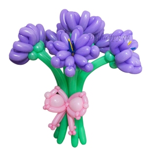 Букет цветов из шаров &quot;Фиолетовые ирисы&quot; фото