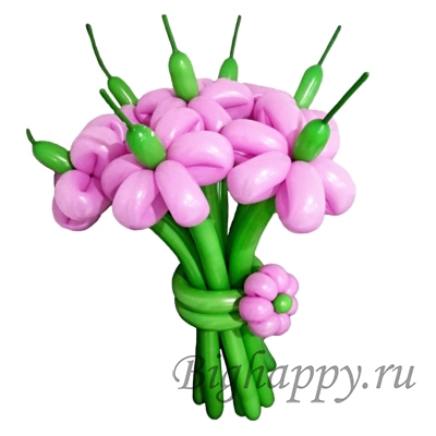 Букет цветов из воздушных шаров Розовые астры