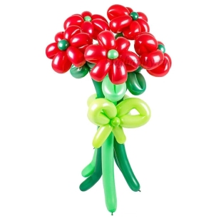 Букет цветов из шаров "Красные герберы" фото