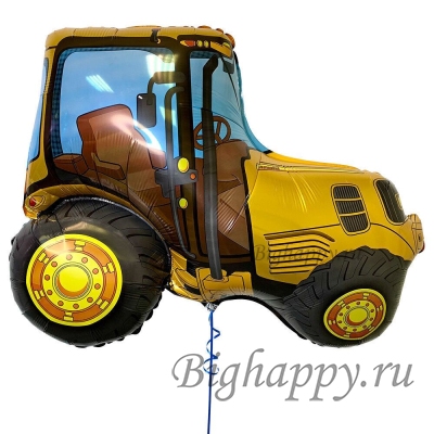 Фольгированный шар фигура &quot;Трактор жёлтый&quot; фото