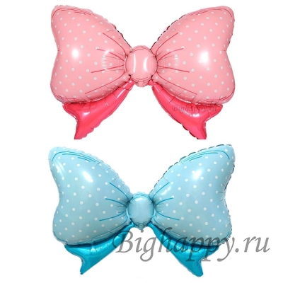 Фольгированный шар Бант  розовый и голубой