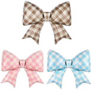 Фольгированный шар "Бант в клеточку" фото