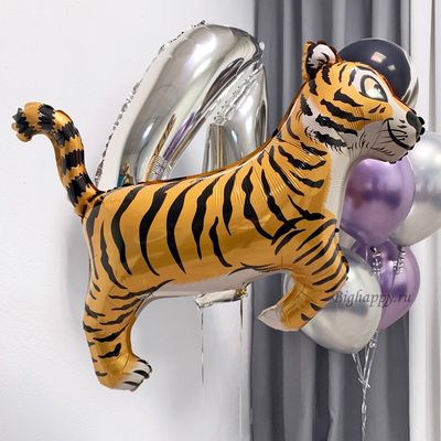 Фольгированный воздушный шар с гелием Тигр