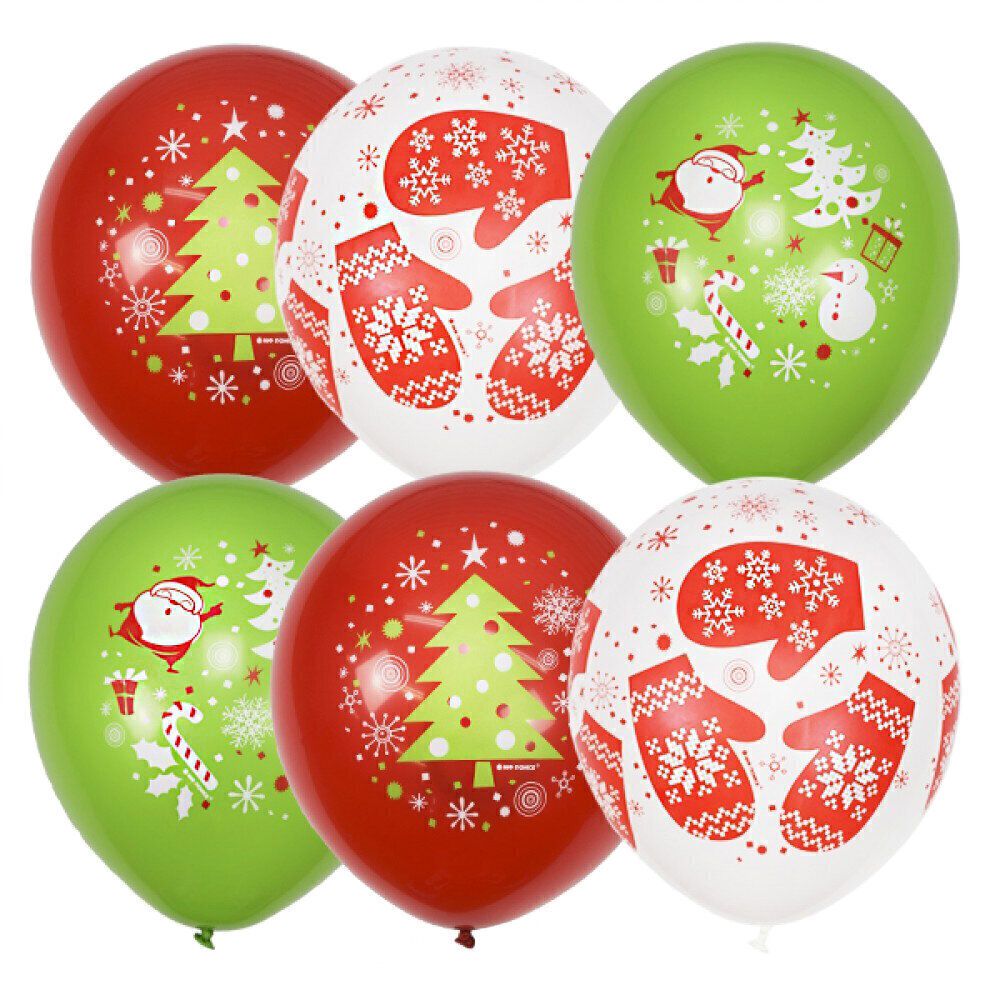 Латексные воздушные шары "Новогодние шарики"