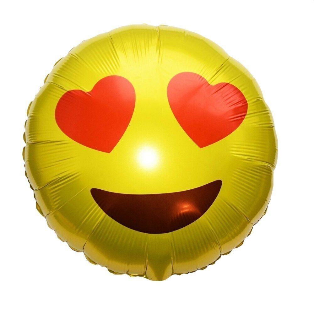 Фольгированный шар "Смайлик с сердечками"