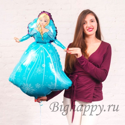 Фольгированный шар “Королева Эльза в голубом платье”