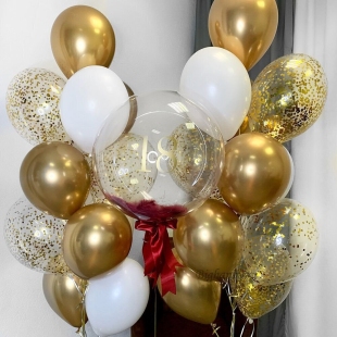 Композиция фонтан из шаров &quot;Золотой рассвет&quot;