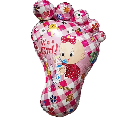 Фольгированный шар фигура Ножка младенца, мальчик и девочка