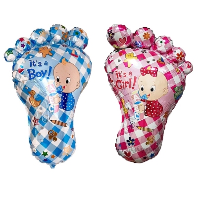 Фольгированный шар фигура Ножка младенца, мальчик и девочка