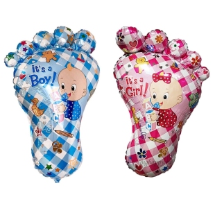 Фольгированный шар фигура "Ножка младенца", мальчик и девочка фото