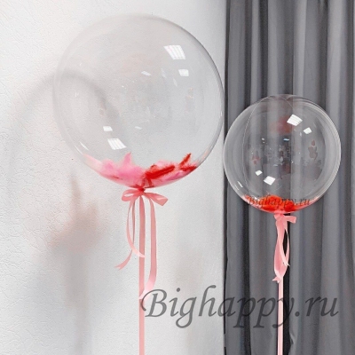 Прозрачный шар Bubbles c перьями внутри