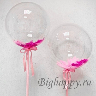 Воздушный шар Bubbles c перьями двух цветов внутри