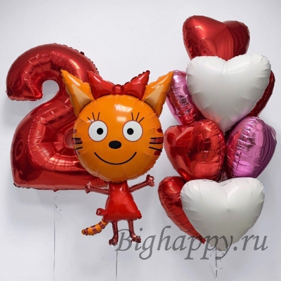 Композиция из воздушных шаров с фигурой Карамельки на день рождения
