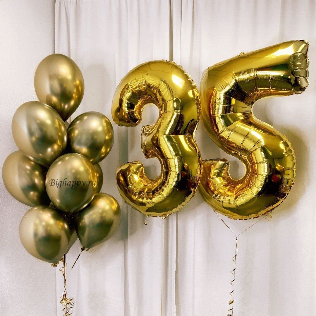 Композиция с фольгированными шарами-цифрами "35"