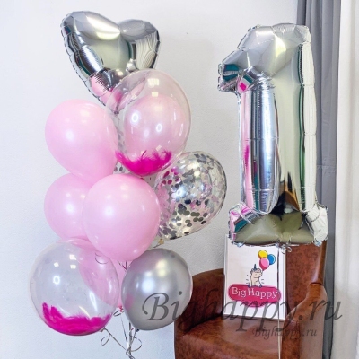 Композиция из воздушных шаров на День рождения Нежность