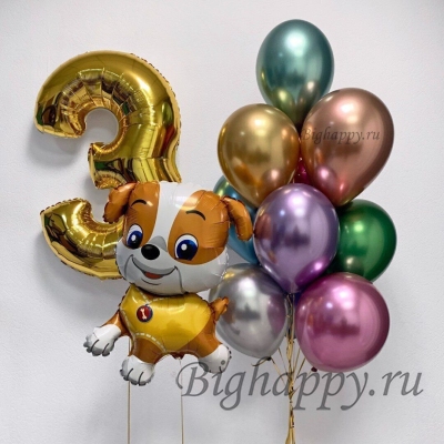 Композиция из воздушных шаров с Крепышом на День рождения