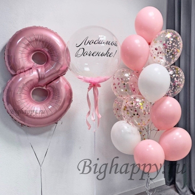 Композиция из воздушных шаров Розовая нежность на День рождения