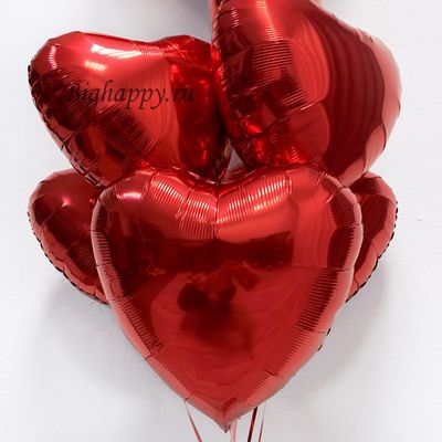 Фонтан из фольгированных шаров Всем сердцем на 14 февраля