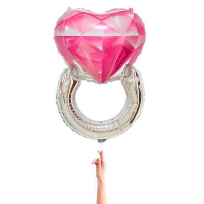 Фольгированный шар Кольцо с розовым бриллиантом, 81 см