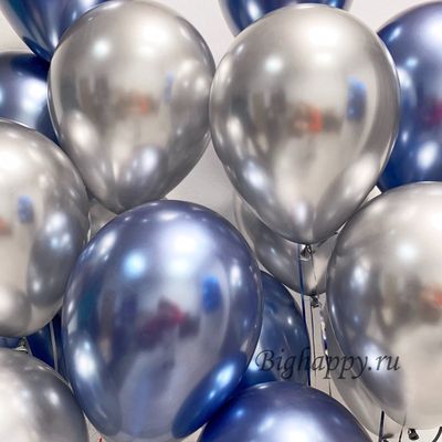 Композиция из воздушных шаров Синий фонтан с шаромцифрой