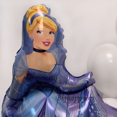 Композиция из воздушных шаров Принцесса Золушка с шаромцифрой