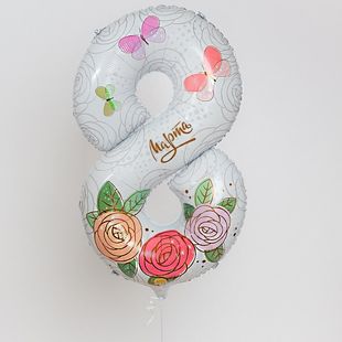 Фольгированный шар цифра "8 марта", 102 см фото
