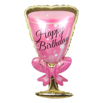 Фольгированный шар с гелием Бокал Happy Birthday
