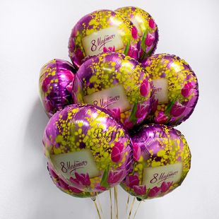 Букет фольгированных шаров на 8 марта фото