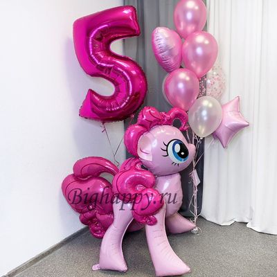 Композиция из воздушных шаров Розовый пони на День рождения