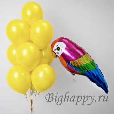 Композиция из воздушных шаров с фигурой Попугая