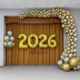 Оформление сцены на Новый год, выпускной, последний звонок фото