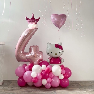 Композиция из шаров Hello Kitty  - купить с доставкой в Москве