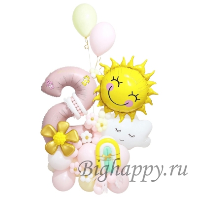 Композиция из шаров &quot;Маленькое солнышко&quot; фото