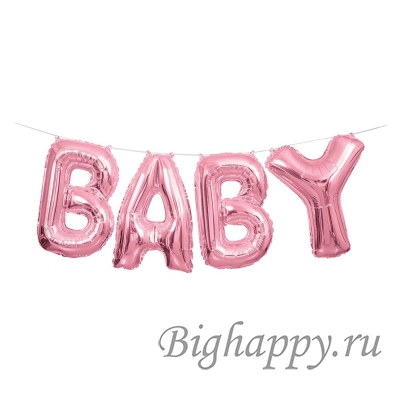 Гирлянда из шаров Baby, розовая фото