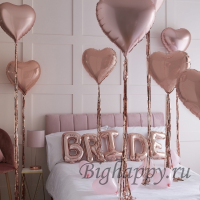 Украшение спальни невесты воздушными шарами