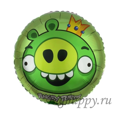 Фольгированный шар с гелием Angry Birds Король Свиней