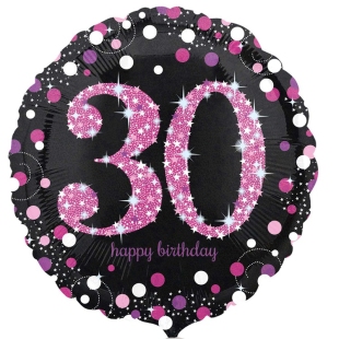 Фольгированный шар "Sparkling Birthday 30" фото
