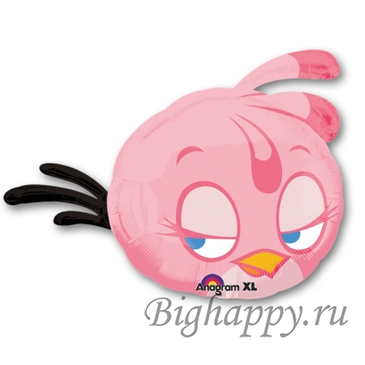 Фольгированный шар с гелием Angry Birds Розовая