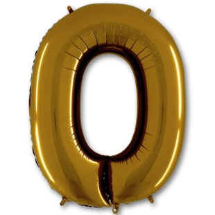 Фольгированный шар "Цифра 0" фото