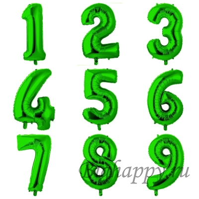 Фольгированные цифры зеленые фото