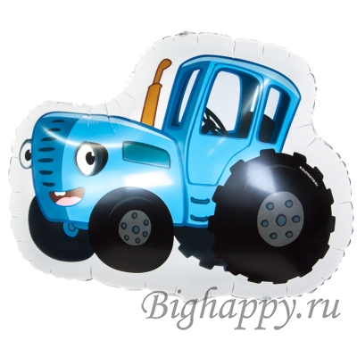Фольгированный шарик «Синий трактор» фото