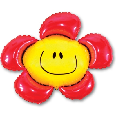 Фольгированный шар с гелием Красный цветок