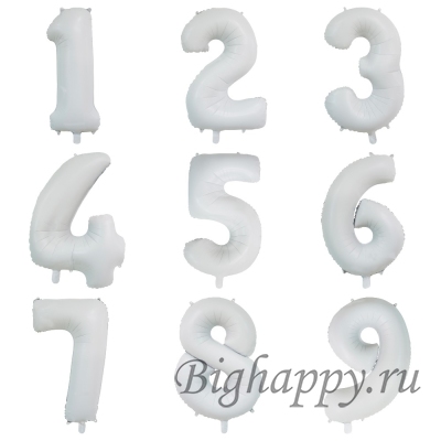 Фольгированные цифры белые фото
