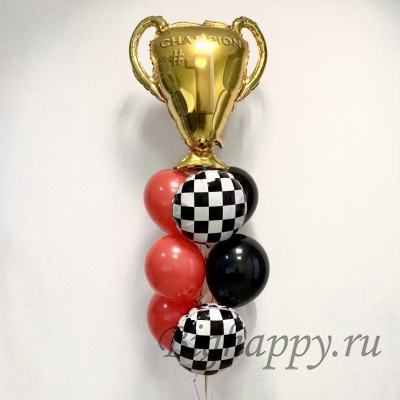Букет из воздушных шаров наполненных гелием  Champion №1