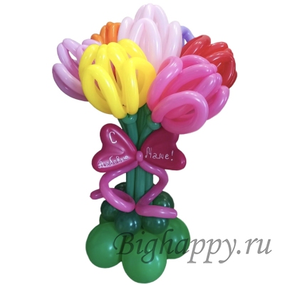 Букет цветов из шаров «Тюльпаны» фото