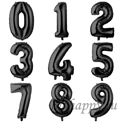 Цифры фольгированные от 0 до 9 черные фото