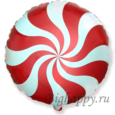 Фольгированный шар мини-круг «Леденец красный» фото