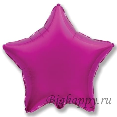 Фольгированный шар мини-звезда «Ярко - розовая» фото