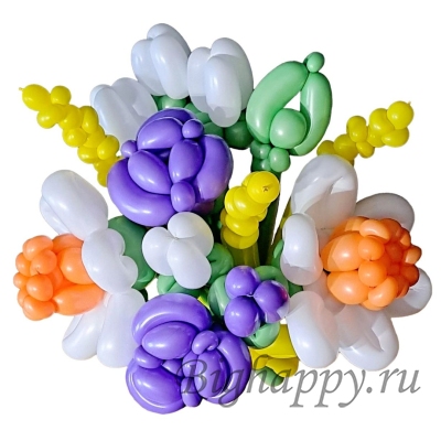 Букет цветов из шаров «Разноцветный микс» фото
